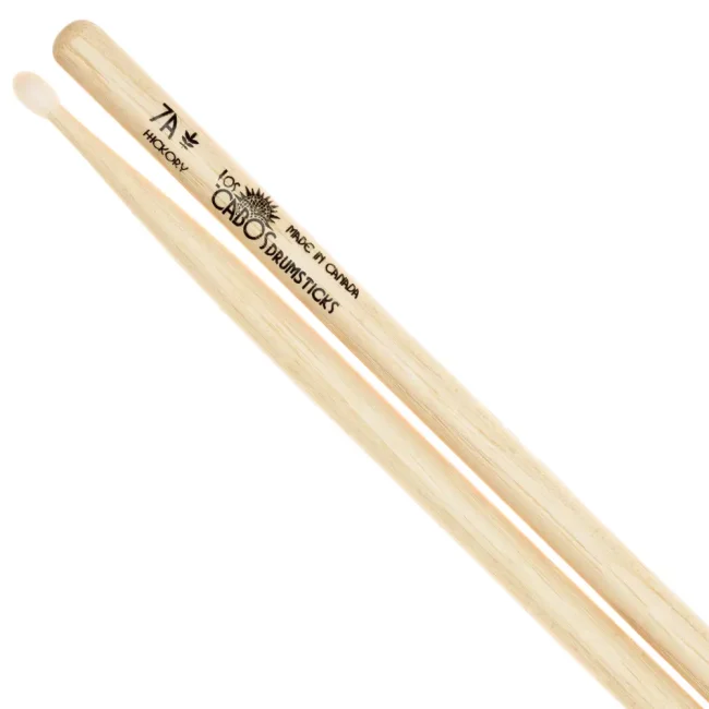 Los Cabos Drumsticks White Hickory Nylon-Tipped 7A Drumstick - LCD7AHN